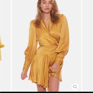 Gorgeous 100% silk Zimmerman gold wrap dress
